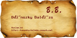 Bánszky Balázs névjegykártya