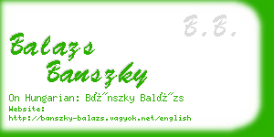 balazs banszky business card